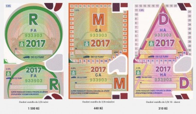 Dálniční známky 2017